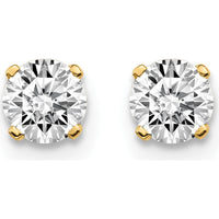 14K Yellow Gold Diamond Stud Earrings with 0.60 Carat Round Brilliant Diamonds - I1 Clarity by 0