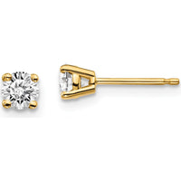 14K Yellow Gold Diamond Stud Earrings with Round Cut Diamonds - 0.30 Carat Total Diamond Weight by 0