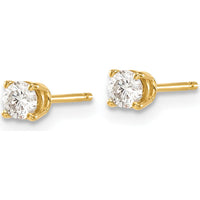 14K Yellow Gold Diamond Stud Earrings with Round Cut Diamonds - 0.30 Carat Total Diamond Weight by 0