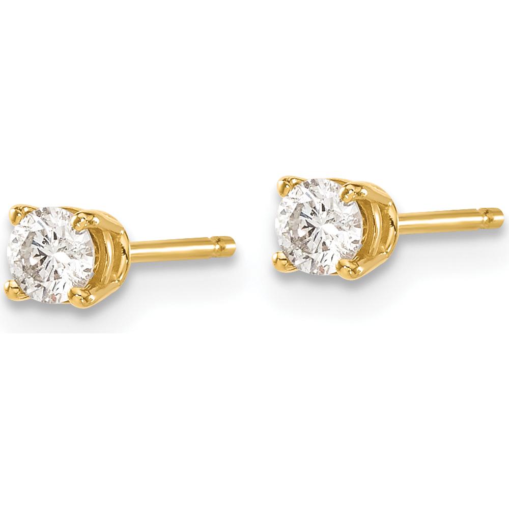 14K Yellow Gold Diamond Stud Earrings with Round Cut Diamonds - 0.30 Carat Total Diamond Weight by 0