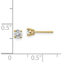 14K Yellow Gold Diamond Stud Earrings with Round Cut Diamonds - 0.30 Carat Total Diamond Weight by 0