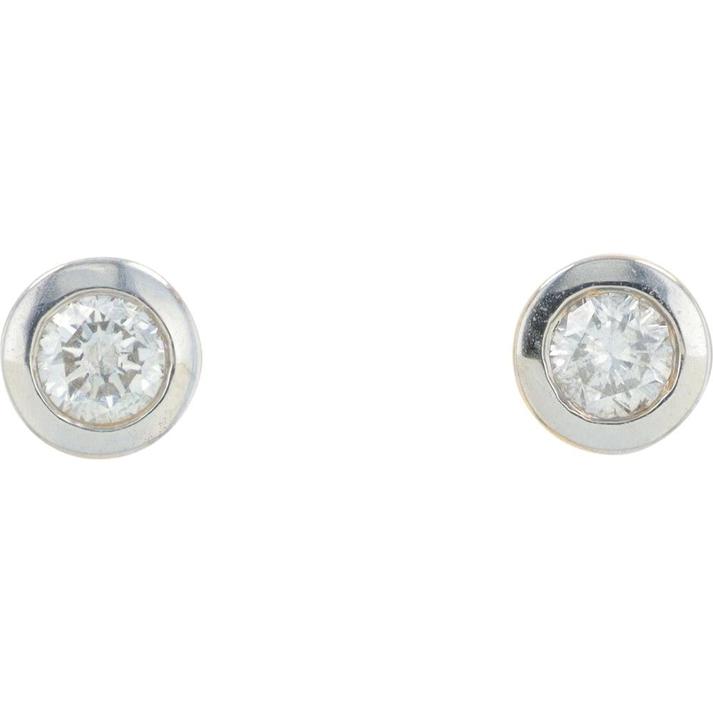 14K Yellow Gold Diamond Stud Earrings with Round Diamonds - 0.22 Carat Total Diamond Weight