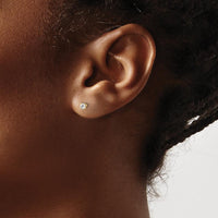 14K Yellow Gold Diamond Stud Thread Earrings with 0.15 Carat Round Brilliant Diamonds by 0