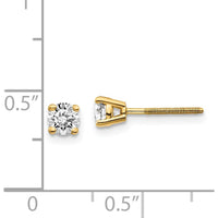 14K Yellow Gold Diamond Stud Thread On/Off Post Earrings - 0.50 Carat Total Diamond Weight by 0