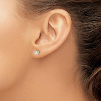 14K Yellow Gold Diamond Stud Thread Post Earrings - 0.60 Carat Total Diamond Weight by 0