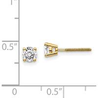 14K Yellow Gold Diamond Stud Thread Post Earrings - 0.60 Carat Total Diamond Weight by 0