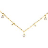 14K Yellow Gold Diamond Teardrop Necklace - 0.33 Carats Total Diamond Weight