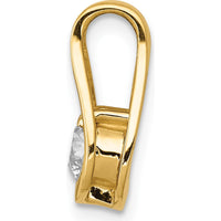 14K Yellow Gold Diamond Teardrop Pendant with Round Faceted Diamond - 0.43 Carat Total Diamond Weight by Monteluci Fine Jewelry