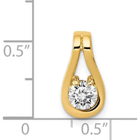 14K Yellow Gold Diamond Teardrop Pendant with Round Faceted Diamond - 0.43 Carat Total Diamond Weight by Monteluci Fine Jewelry