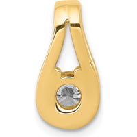 14K Yellow Gold Diamond Teardrop Pendant with Round Faceted Diamond - 0.43 Carat Total Diamond Weight by Monteluci Fine Jewelry