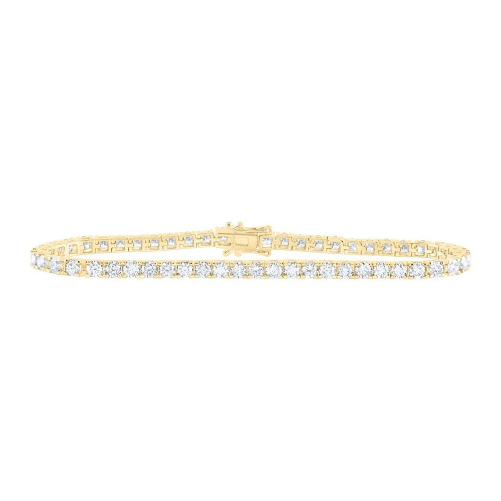 14K Yellow Gold Diamond Tennis 7-Inch Bracelet - 6 Carat Total Diamond Weight