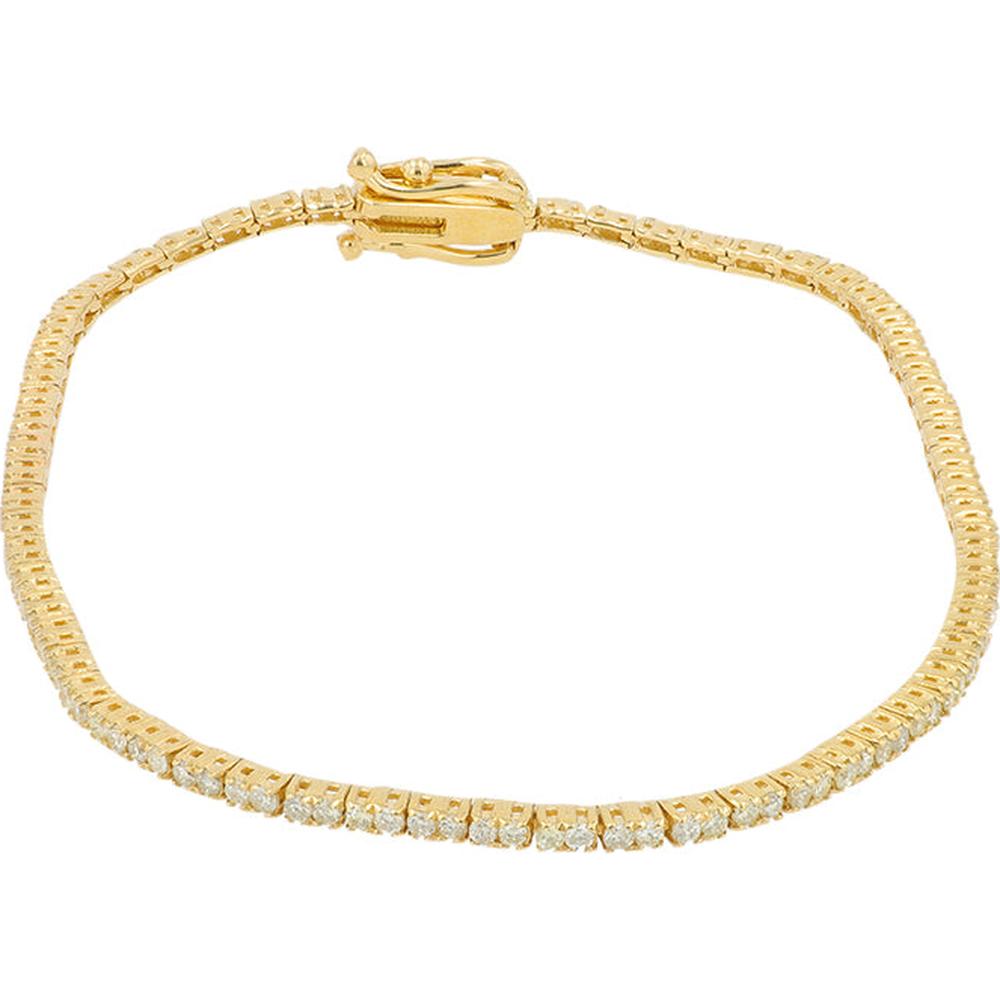 14K Yellow Gold Diamond Tennis Bracelet - 1.25 Carat Total Diamond Weight