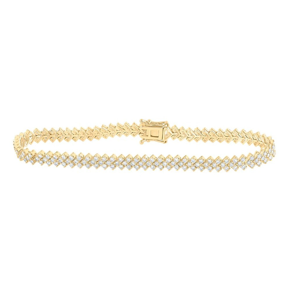 14K Yellow Gold Diamond Tennis Bracelet - 2 and 1/2 Carat Total Diamond Weight