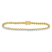 14K Yellow Gold Diamond Tennis Bracelet - 2 Carat Total Diamond Weight