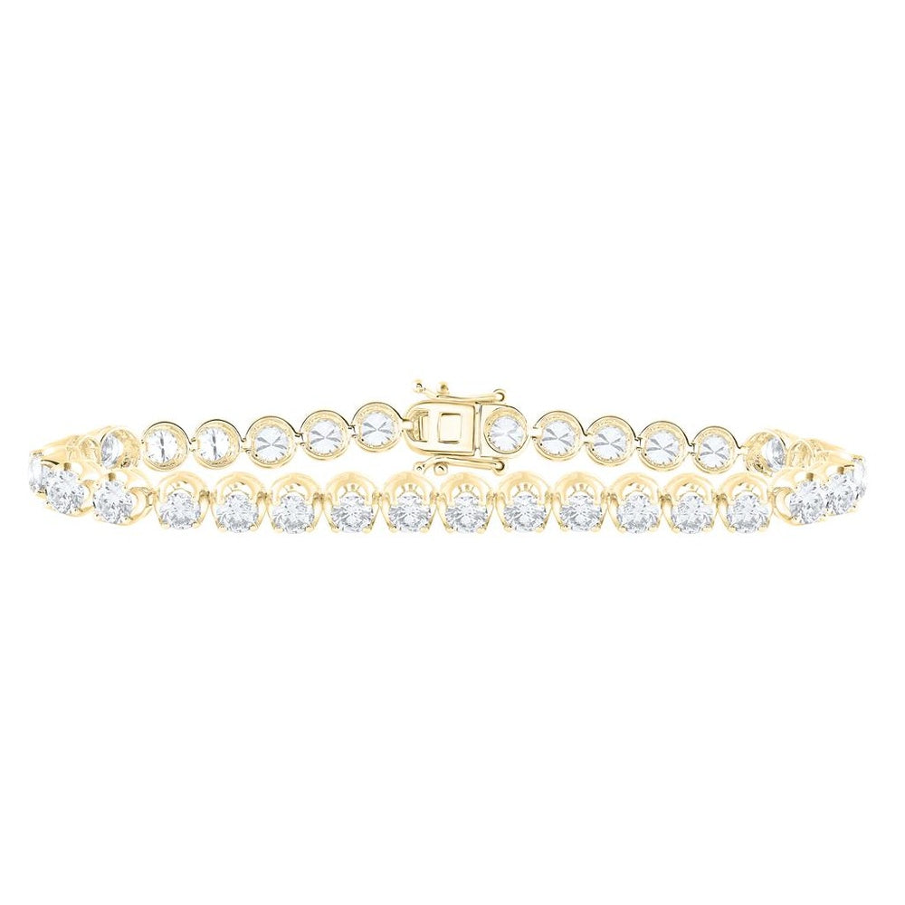14K Yellow Gold Diamond Tennis Bracelet - 8 Carat Total Diamond Weight
