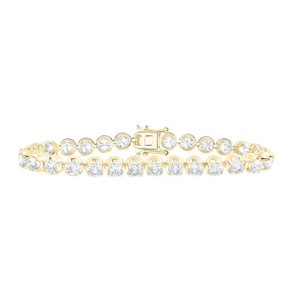 14K Yellow Gold Diamond Tennis Bracelet - 9 Carat Total Diamond Weight