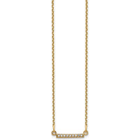 14K Yellow Gold Diamond Tiny Bar Necklace with 9 Round Diamonds - 0.004 Carat Total Diamond Weight by Oro Pregiato
