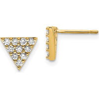 14K Yellow Gold Diamond Triangle Earrings - 0.017 Carat Total Diamond Weight by Monteluci Fine Jewelry