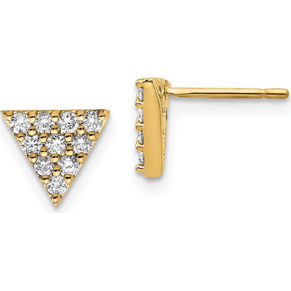 14K Yellow Gold Diamond Triangle Earrings - 0.017 Carat Total Diamond Weight by Monteluci Fine Jewelry