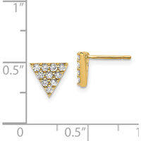 14K Yellow Gold Diamond Triangle Earrings - 0.017 Carat Total Diamond Weight by Monteluci Fine Jewelry