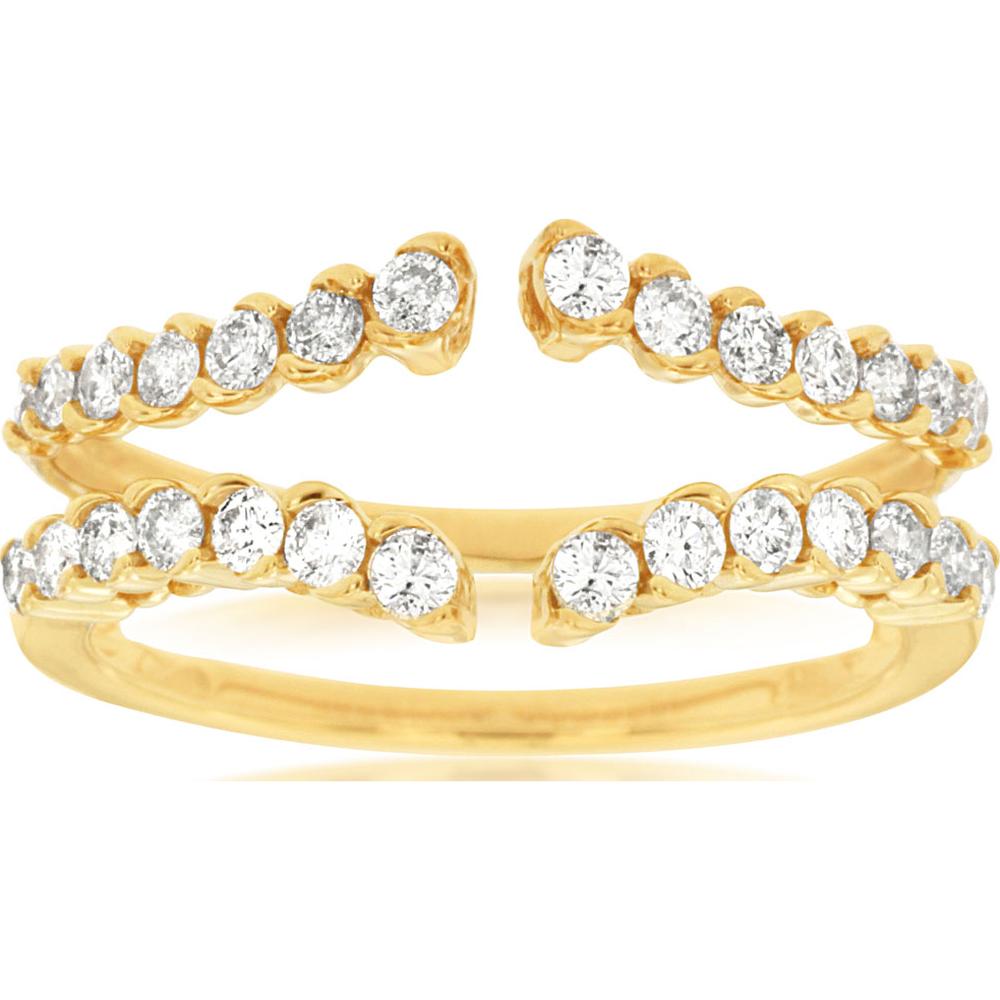 14K Yellow Gold Diamond Twist Ring - 0.63 Carats Total Diamond Weight