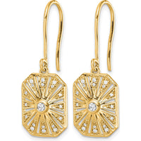 14K Yellow Gold Diamond Vintage Drop Earrings with Milgrain Detail - 0.18 Carats Total Diamond Weight by Monteluci Fine Jewelry