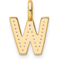 14K Yellow Gold Diamond "W" Initial Pendant Necklace with Sparkling Diamonds by Oro Pregiato