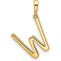 14K Yellow Gold Diamond W Initial Pendant with Round-Cut Diamonds - Personalized Luxury Jewelry by Oro Pregiato