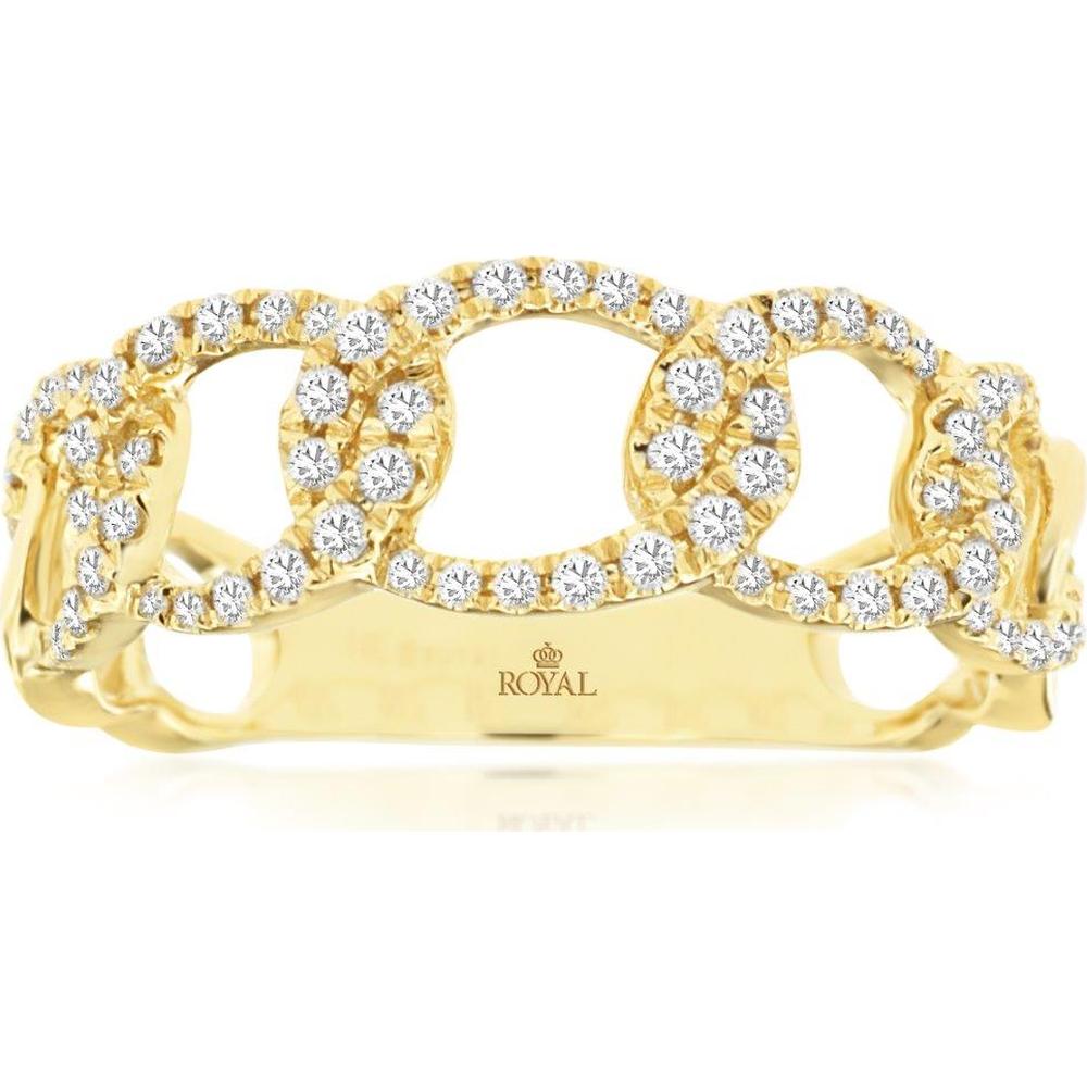 14K Yellow Gold Diamond Wedding Band - 0.40 Carats Total Diamond Weight