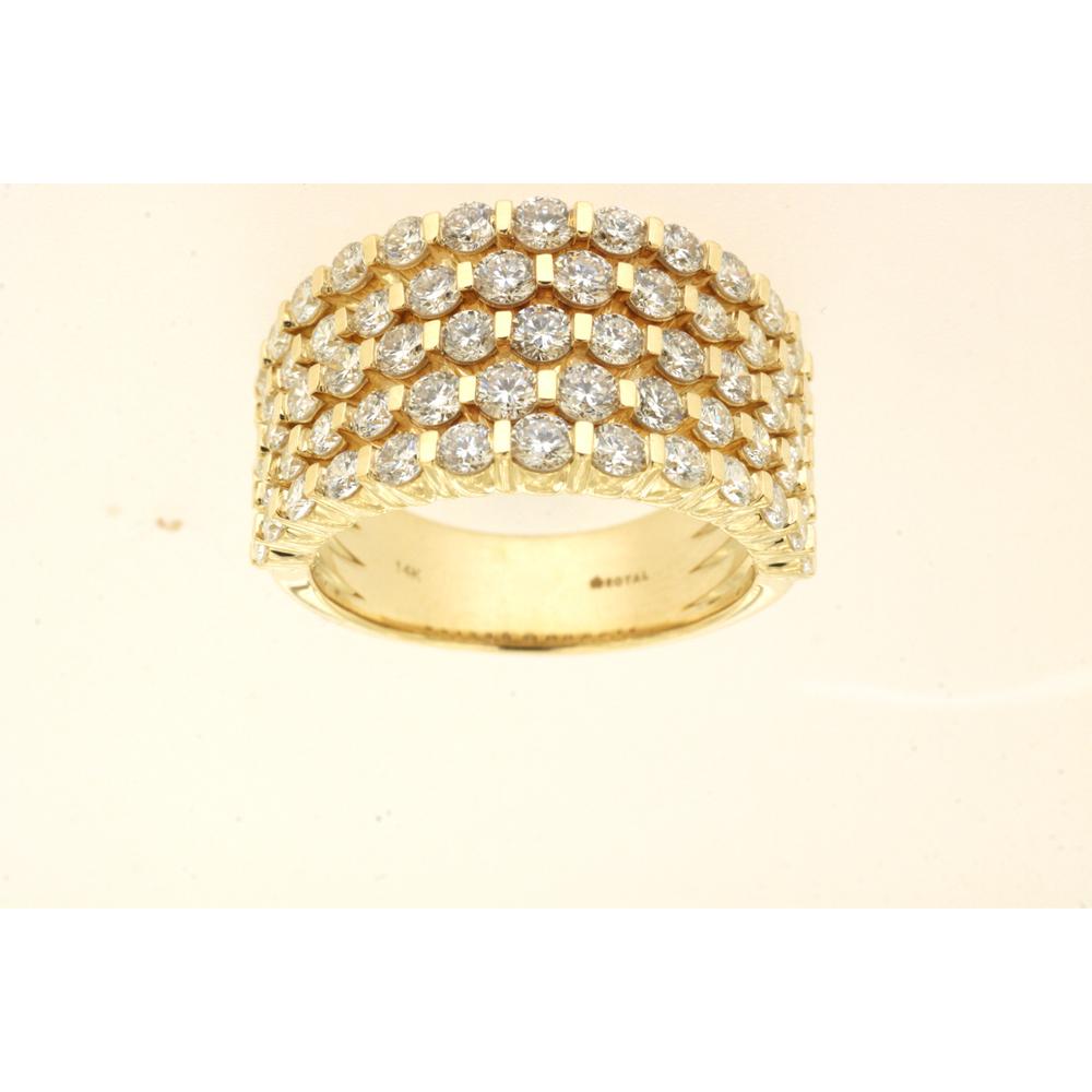 14K Yellow Gold Diamond Wedding Band with Channel Set Round Diamonds - 2.50 Carats Total Diamond Weight