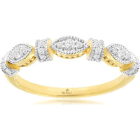 14K Yellow Gold Diamond Wedding Band with Milgrain Detailing - 0.20 Carats Total Diamond Weight