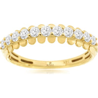 14K Yellow Gold Diamond Wedding Band with Round Diamonds - 0.50 Carats Total Diamond Weight