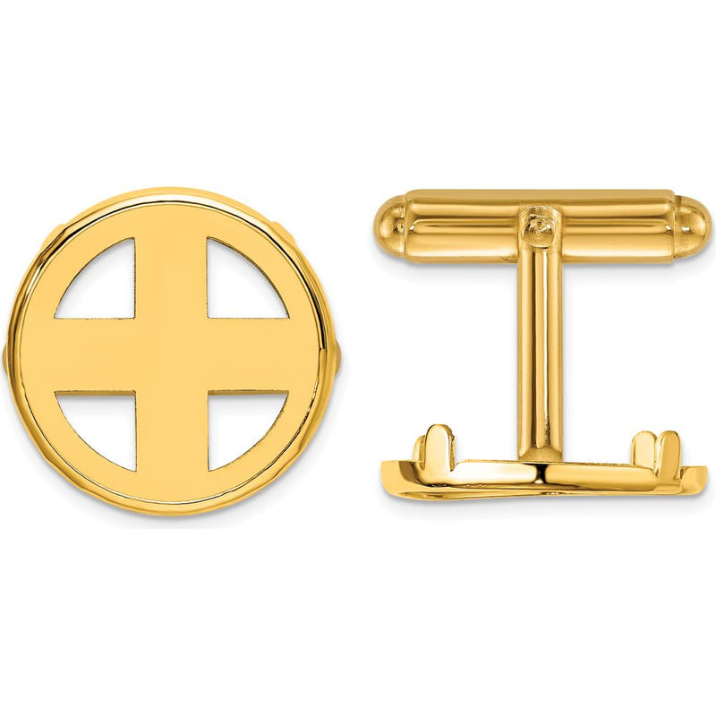 14K Yellow Gold Distinguished Coin Bezel Cuff Links for Men - Classic Polished Finish by Numis Coin Jewelry