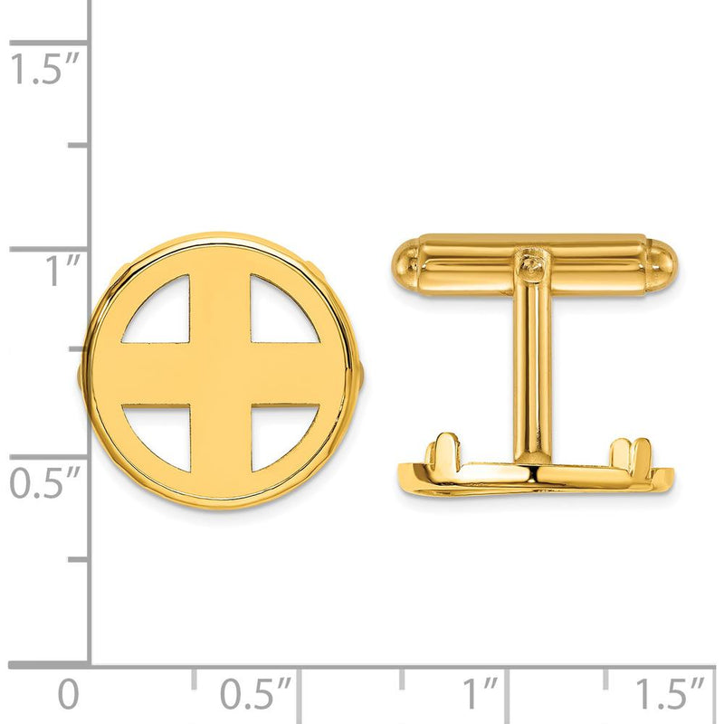 14K Yellow Gold Distinguished Coin Bezel Cuff Links for Men - Classic Polished Finish by Numis Coin Jewelry