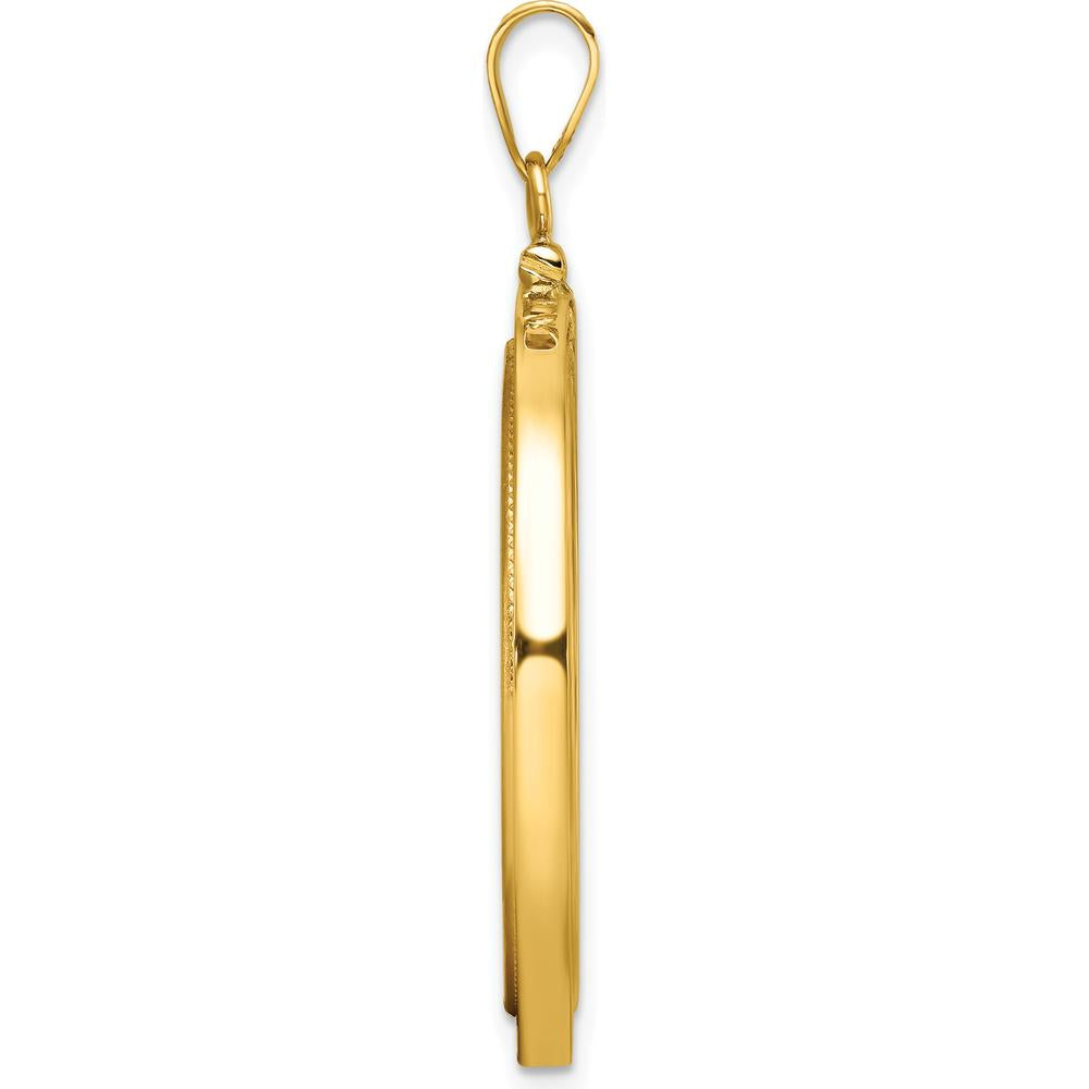 14K Yellow Gold Distinguished Coin Bezel Pendant - Holds 1/2 oz. American Eagle Coin by Numis Coin Jewelry