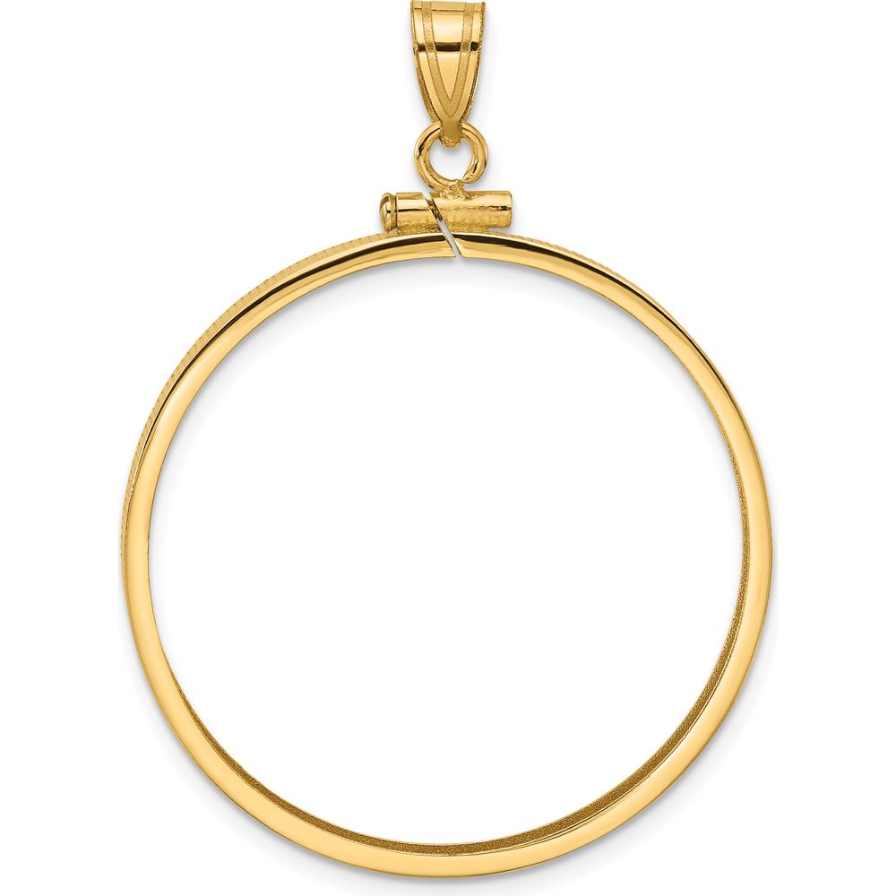 14K Yellow Gold Distinguished Coin Bezel Pendant - Holds 1 oz. Panda Coin by Numis Coin Jewelry