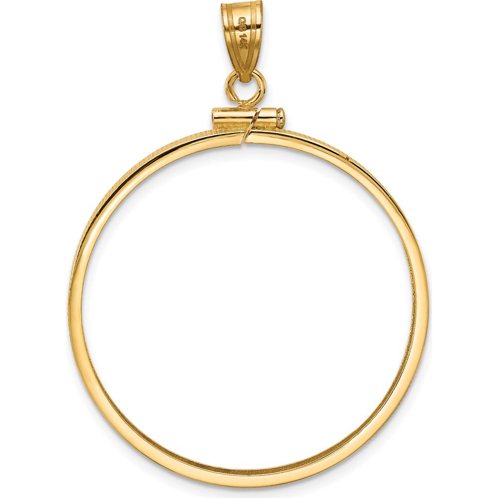 14K Yellow Gold Distinguished Coin Bezel Pendant - Holds 1 oz. Panda Coin by Numis Coin Jewelry