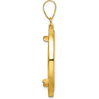14K Yellow Gold Distinguished Coin Bezel Pendant with Beaded Finish - Holds 1/2 oz. American Eagle Coin by Numis Coin Jewelry