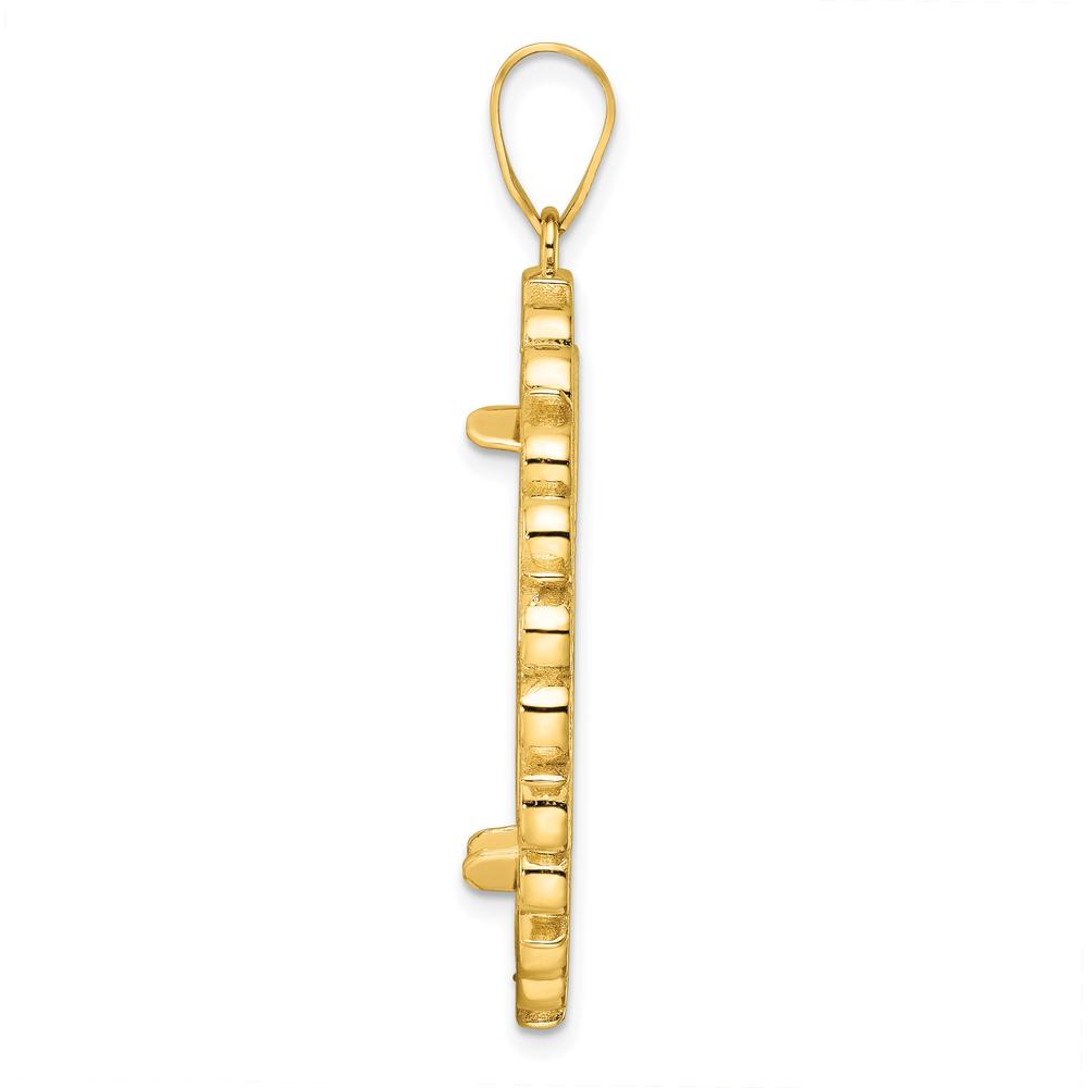 14K Yellow Gold Distinguished Coin Bezel Pendant with Diamond-Cut Finish - 27mm by Numis Coin Jewelry
