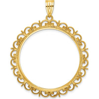 14K Yellow Gold Distinguished Coin Bezel Pendant with Diamond-Cut Finish - 32.7mm by Numis Coin Jewelry