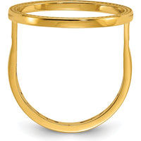 14K Yellow Gold Distinguished Coin Bezel Ring with Polished Filigree Sides - Holds 1/10 oz. American Eagle Coin by Numis Coin Jewelry