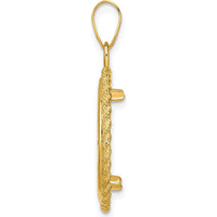 14K Yellow Gold Distinguished Coin Jewelry Pendant with Casted Rope Design for 1/10 oz. Panda Coin by Numis Coin Jewelry