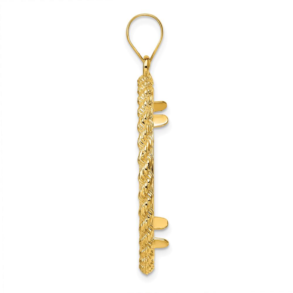 14K Yellow Gold Distinguished Coin Jewelry Pendant with Diamond-Cut Rope Bezel - Holds 1/2 oz. American Eagle Coin by Numis Coin Jewelry