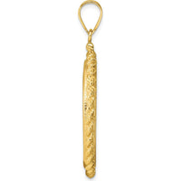 14K Yellow Gold Distinguished Coin Jewelry Pendant with Polished Casted Rope Bezel - Holds 1/2 oz. American Eagle Coin by Numis Coin Jewelry