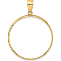 14K Yellow Gold Distinguished Coin Jewelry Pendant with Prong Coin Bezel for 1 oz. American Eagle Coin by Numis Coin Jewelry