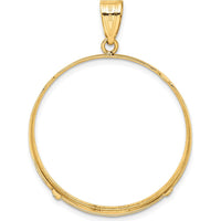 14K Yellow Gold Distinguished Coin Jewelry Pendant with Prong Coin Bezel for 1 oz. American Eagle Coin by Numis Coin Jewelry