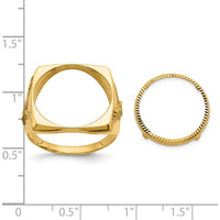 14K Yellow Gold Distinguished Coin Jewelry Ring with Polished Finish and Diamond-Cut Bezel for 1/10 oz. American Eagle Coin by Numis Coin Jewelry