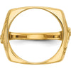 14K Yellow Gold Distinguished Coin Jewelry Ring with Polished Finish and Diamond-Cut Bezel for 1/10 oz. American Eagle Coin by Numis Coin Jewelry