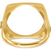 14K Yellow Gold Distinguished Coin Jewelry Ring with Polished Finish and Diamond-Cut Bezel for 1/10 oz. American Eagle Coin by Numis Coin Jewelry