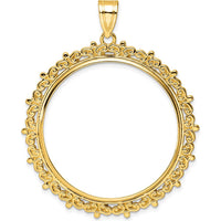 14K Yellow Gold Distinguished Coin Pendant for 1 oz. American Eagle Coin with Polished Finish by Numis Coin Jewelry